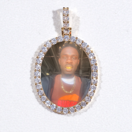 3D Oval Custom Picture Pendant