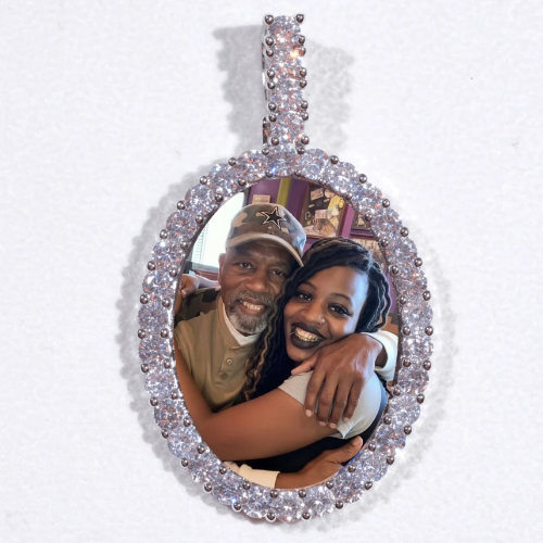 Large 3D Oval Custom Picture Pendant