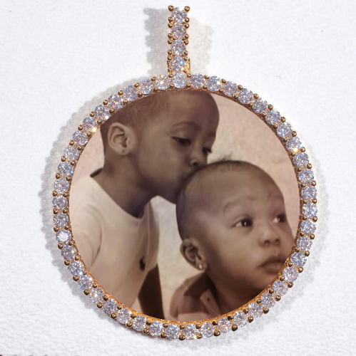 LARGE 3D CIRCLE CUSTOM PICTURE PENDANT