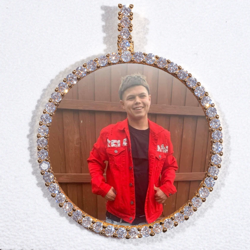 LARGE 3D CIRCLE CUSTOM PICTURE PENDANT