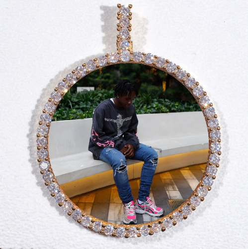 LARGE 3D CIRCLE CUSTOM PICTURE PENDANT