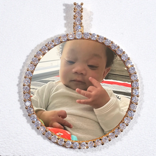 LARGE 3D CIRCLE CUSTOM PICTURE PENDANT