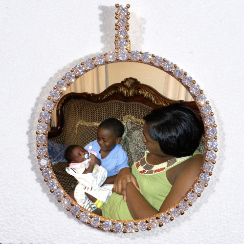 LARGE 3D CIRCLE CUSTOM PICTURE PENDANT