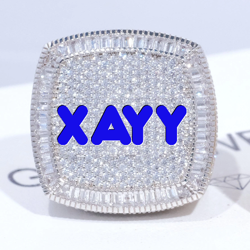 CUSTOM LETTER 3D ICED RING
