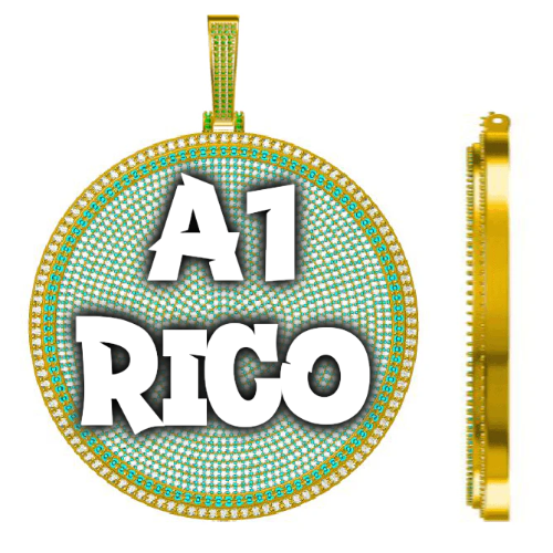 CUSTOM LETTER NECKLACE 3D BIG DISC