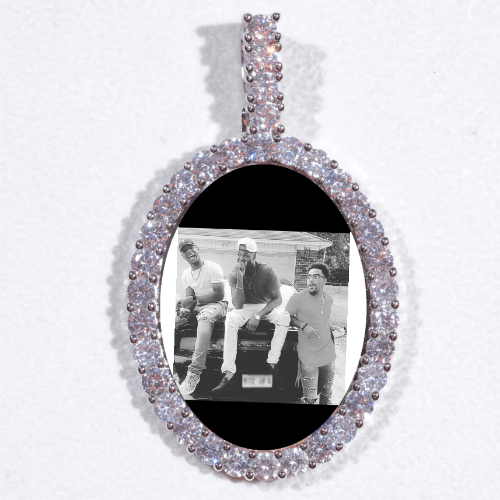 Large 3D Oval Custom Picture Pendant