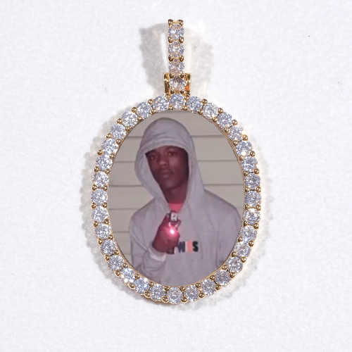 3D Oval Custom Picture Pendant