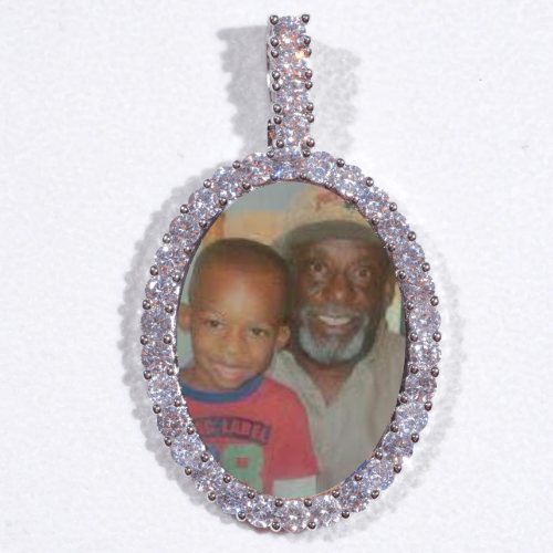 Large 3D Oval Custom Picture Pendant