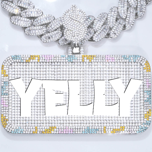 CUSTOM LETTER NECKLACE 3D COLORFUL SQUARE