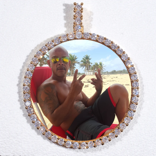 LARGE 3D CIRCLE CUSTOM PICTURE PENDANT
