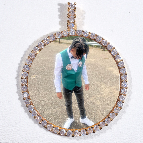 LARGE 3D CIRCLE CUSTOM PICTURE PENDANT