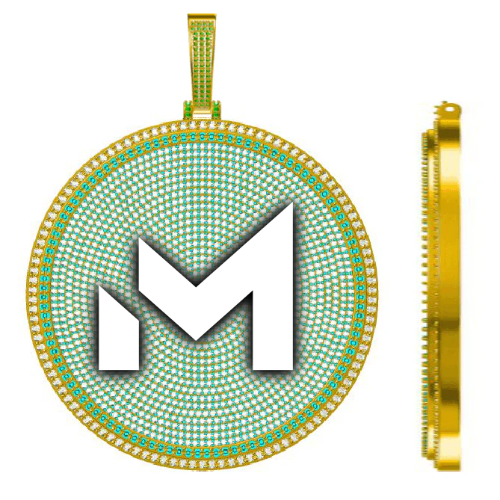 CUSTOM LETTER NECKLACE 3D BIG DISC