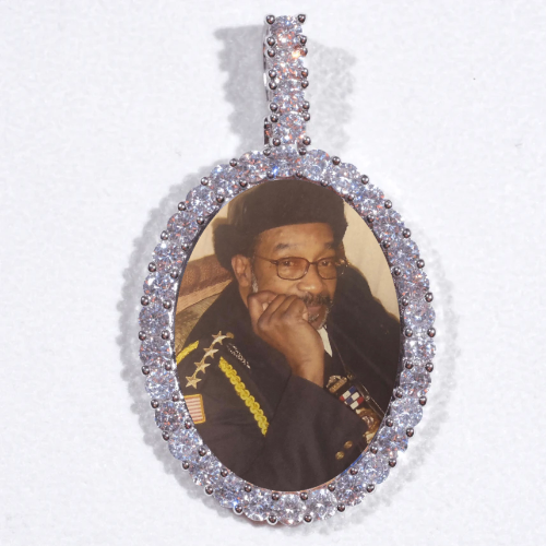 Large 3D Oval Custom Picture Pendant