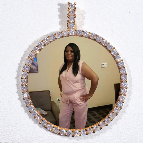 LARGE 3D CIRCLE CUSTOM PICTURE PENDANT