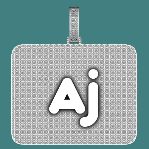 CUSTOM LETTER NECKLACE 3D BIG SQUARE