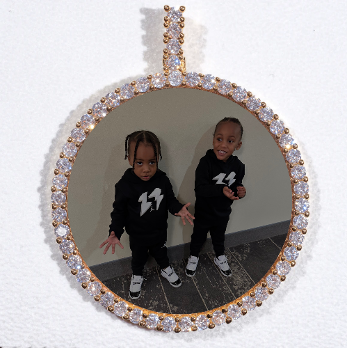 LARGE 3D CIRCLE CUSTOM PICTURE PENDANT