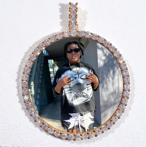 LARGE 3D CIRCLE CUSTOM PICTURE PENDANT