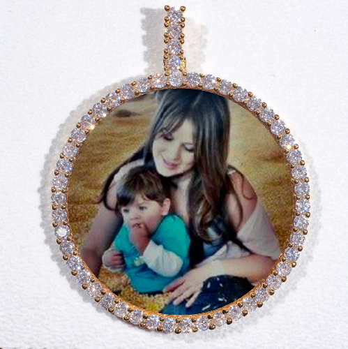 LARGE 3D CIRCLE CUSTOM PICTURE PENDANT