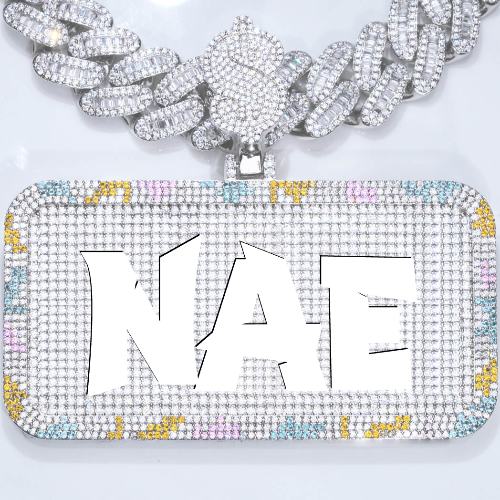 CUSTOM LETTER NECKLACE 3D COLORFUL SQUARE