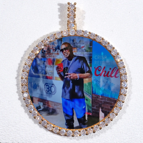 LARGE 3D CIRCLE CUSTOM PICTURE PENDANT