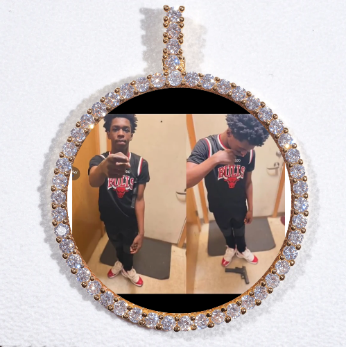 LARGE 3D CIRCLE CUSTOM PICTURE PENDANT