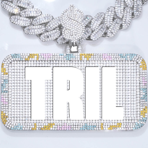 CUSTOM LETTER NECKLACE 3D COLORFUL SQUARE