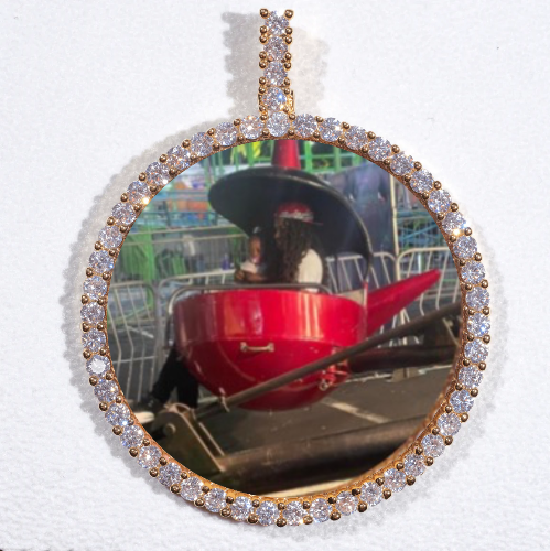 LARGE 3D CIRCLE CUSTOM PICTURE PENDANT