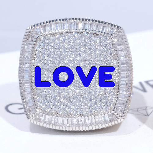 CUSTOM LETTER 3D ICED RING