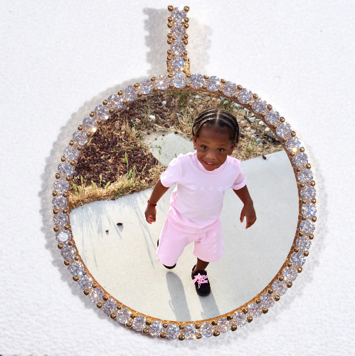 LARGE 3D CIRCLE CUSTOM PICTURE PENDANT