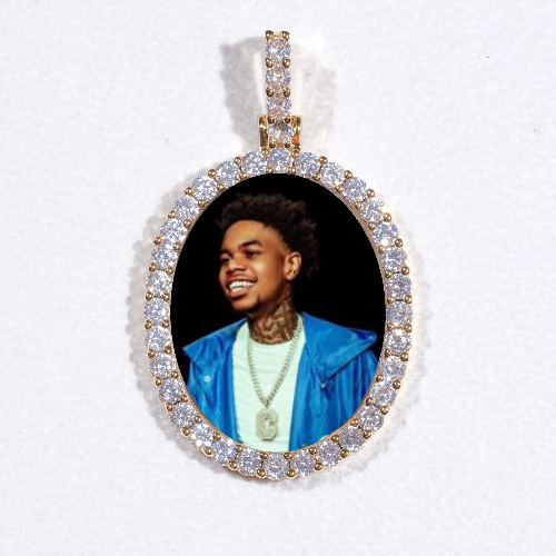 3D Oval Custom Picture Pendant