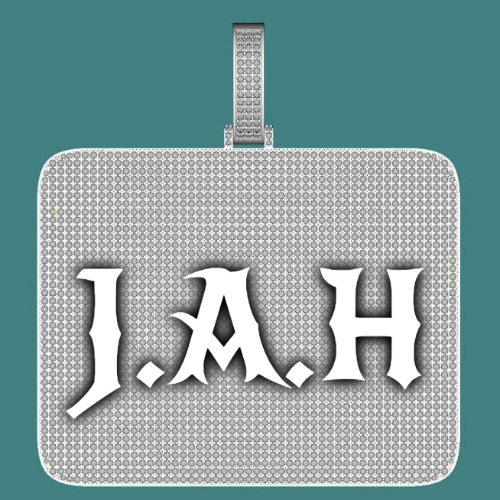 CUSTOM LETTER NECKLACE 3D BIG SQUARE