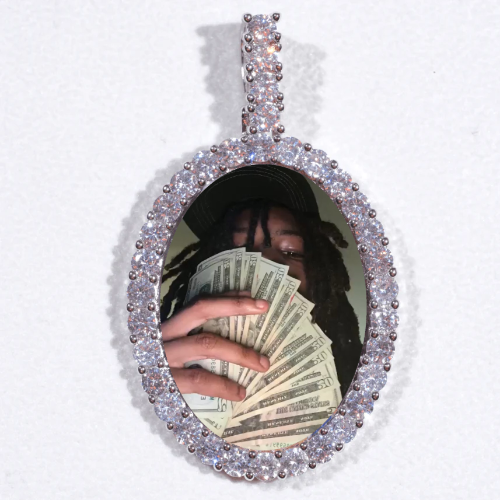 Large 3D Oval Custom Picture Pendant