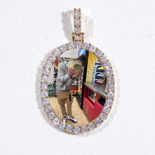 3D Oval Custom Picture Pendant