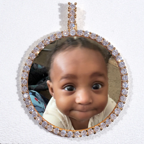 LARGE 3D CIRCLE CUSTOM PICTURE PENDANT