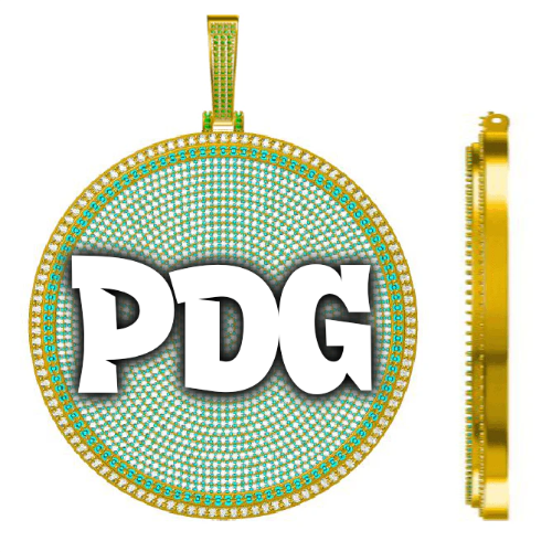 CUSTOM LETTER NECKLACE 3D BIG DISC