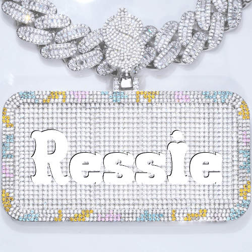 CUSTOM LETTER NECKLACE 3D COLORFUL SQUARE