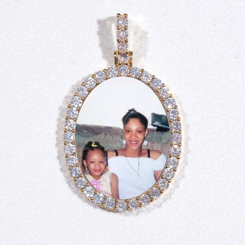 3D Oval Custom Picture Pendant