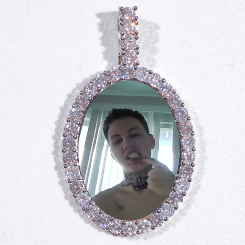 Large 3D Oval Custom Picture Pendant