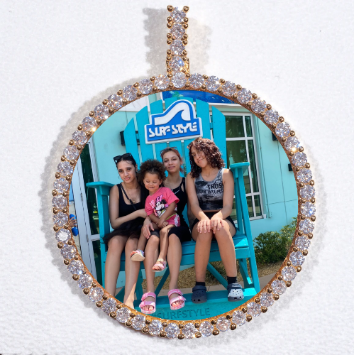 LARGE 3D CIRCLE CUSTOM PICTURE PENDANT