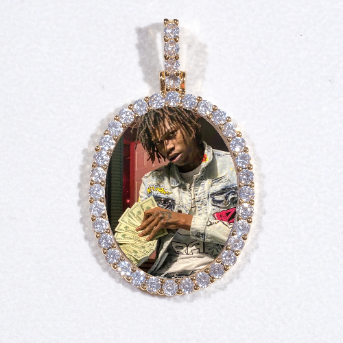 3D Oval Custom Picture Pendant