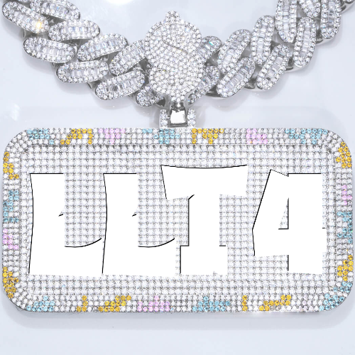 CUSTOM LETTER NECKLACE 3D COLORFUL SQUARE