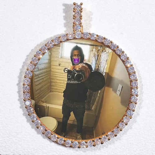 LARGE 3D CIRCLE CUSTOM PICTURE PENDANT