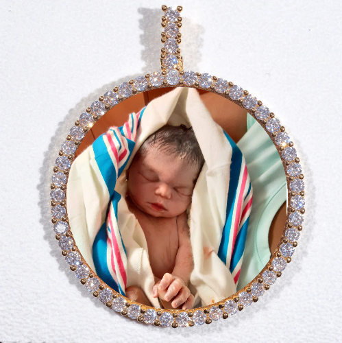 LARGE 3D CIRCLE CUSTOM PICTURE PENDANT