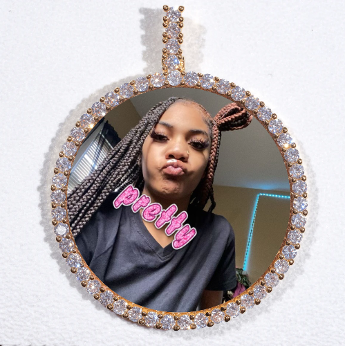 LARGE 3D CIRCLE CUSTOM PICTURE PENDANT