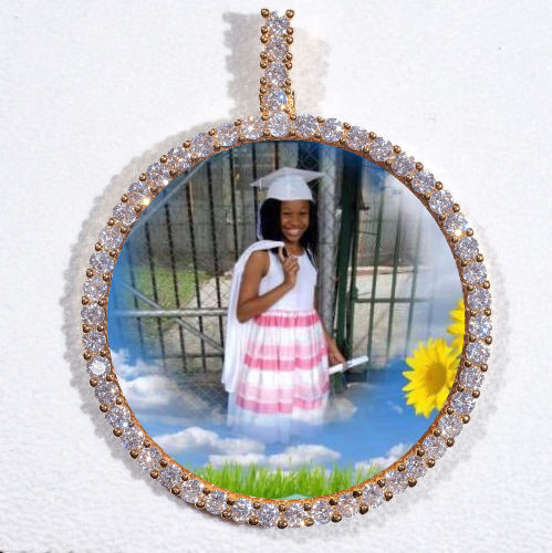 LARGE 3D CIRCLE CUSTOM PICTURE PENDANT