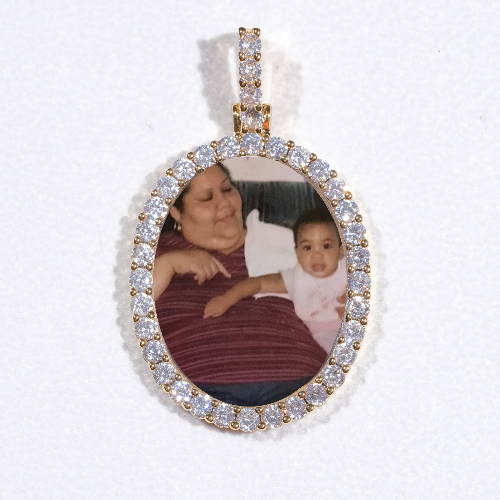 3D Oval Custom Picture Pendant