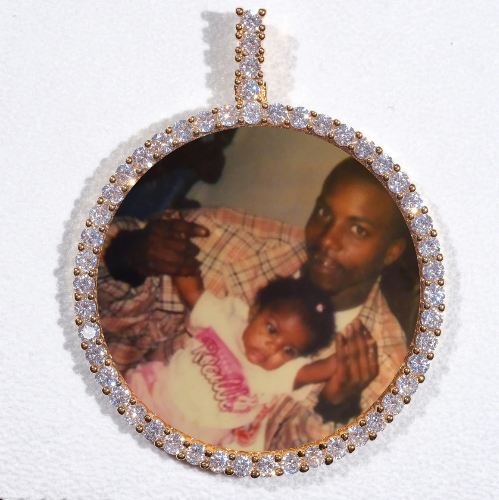 LARGE 3D CIRCLE CUSTOM PICTURE PENDANT