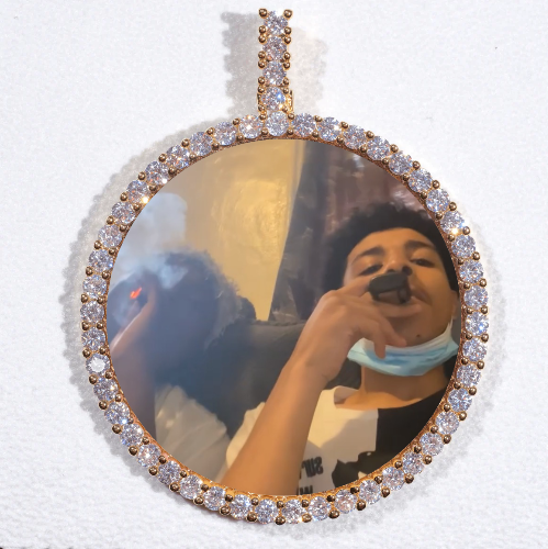 LARGE 3D CIRCLE CUSTOM PICTURE PENDANT