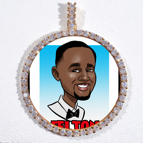 LARGE 3D CIRCLE CUSTOM PICTURE PENDANT