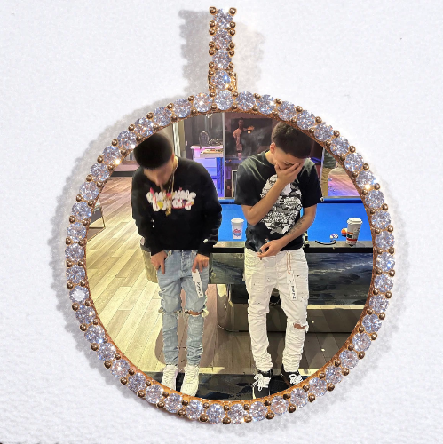 LARGE 3D CIRCLE CUSTOM PICTURE PENDANT
